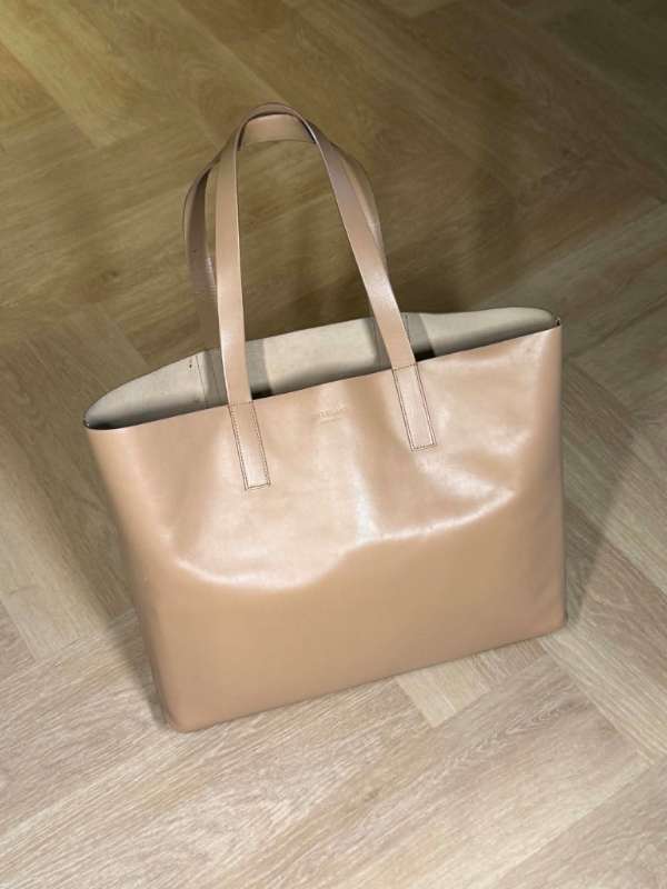 Everlane100% ekta leðurtaska m innra skilrúmi
