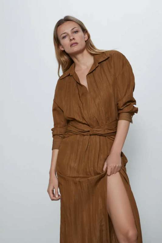 Zara brown shirtdress