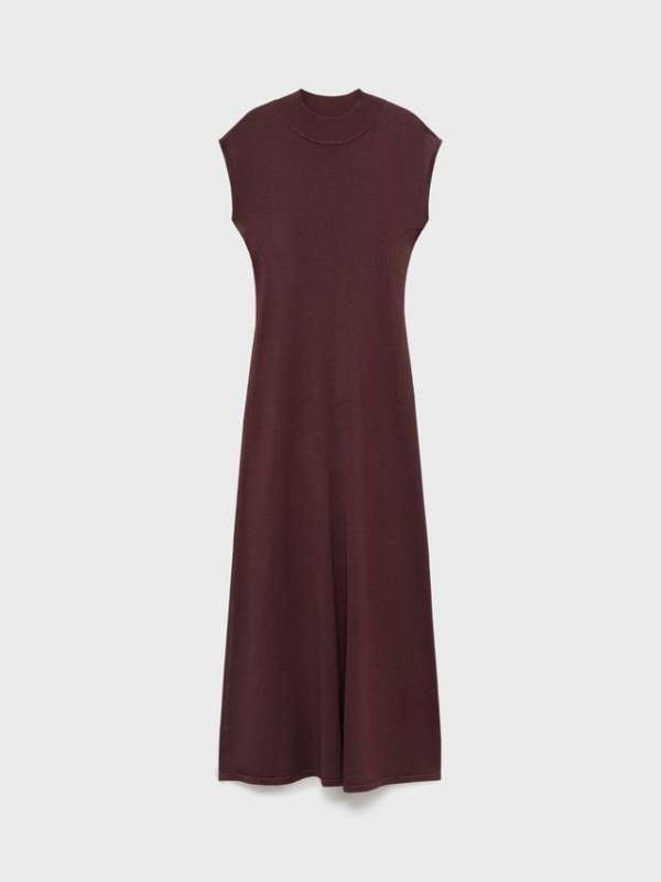 Mango nýr burgundy klassískur kjóll