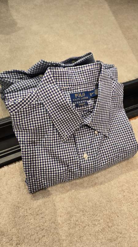 Polo Ralph bláköflótt custom fit
