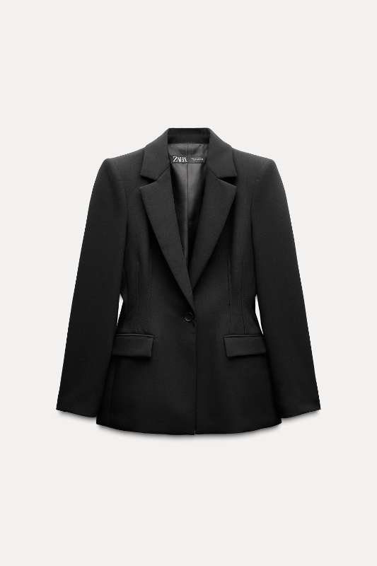 Zara strúktúreraður blazer svartur