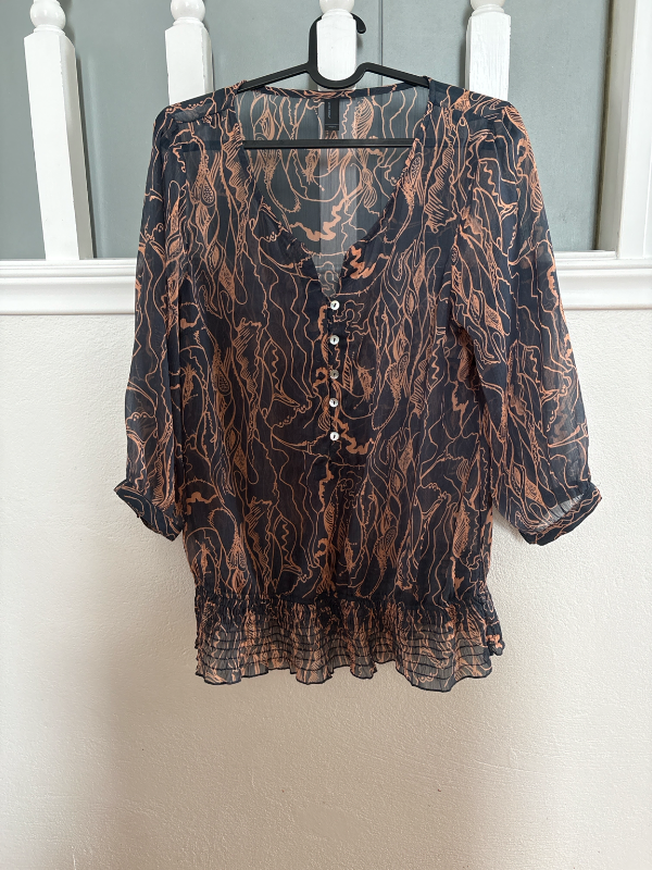 Boho shiffon blússa
