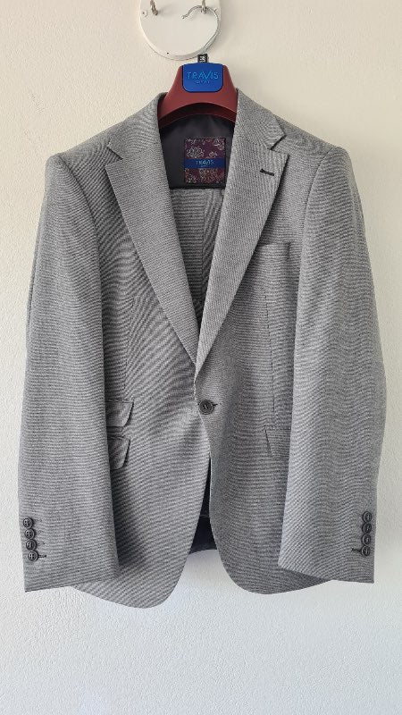 Suit Travis light grey (jacket, vest and pants)