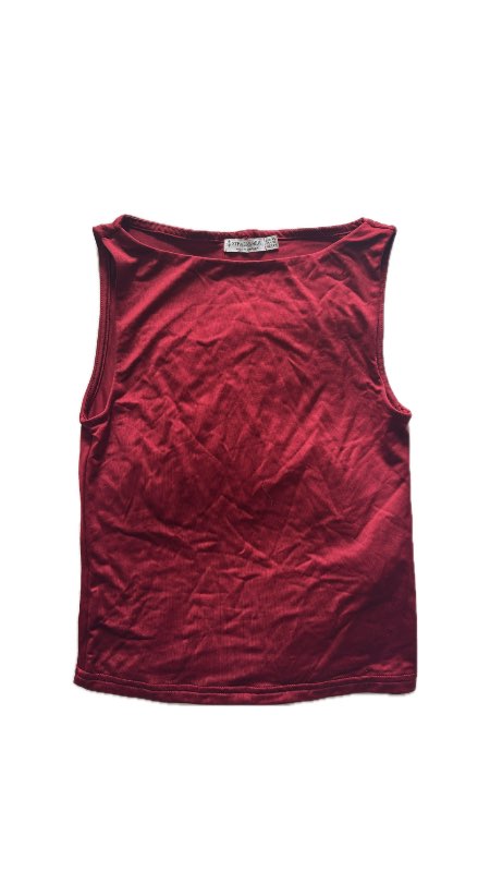 Stradivarius basic rauður bolur