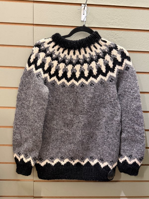 Lopapeysa Grey, Black and white jumper size 12