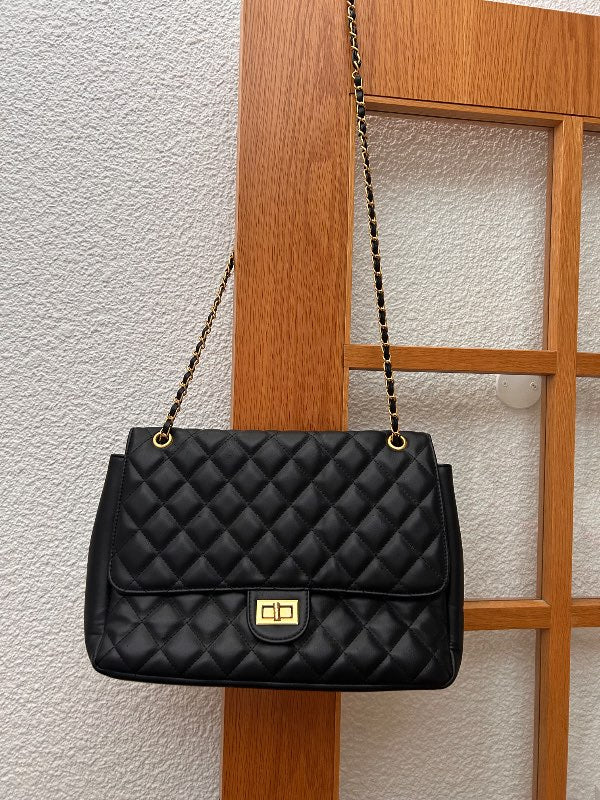 svart & gull axlartaska