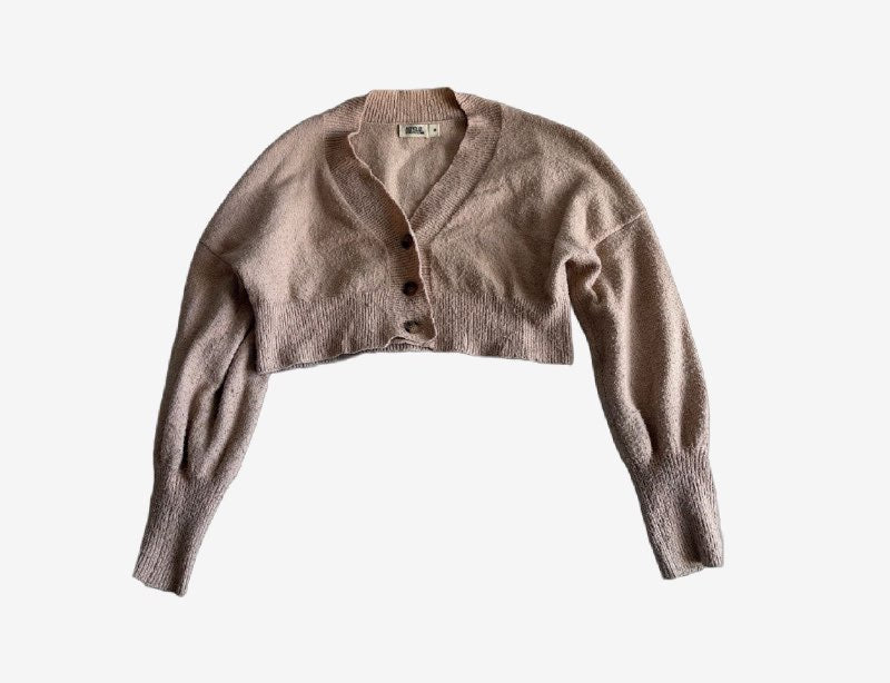 Beige cropped cardigan