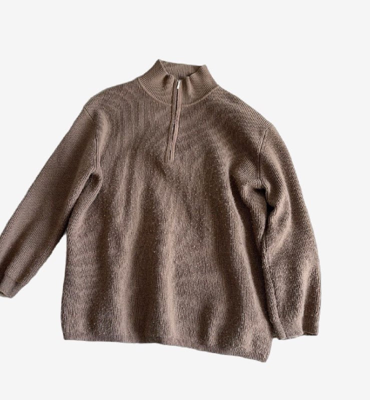 Brún half zip peysa