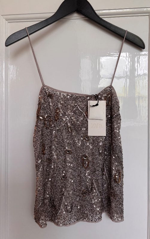 Zara pallíettutoppur ónotaður