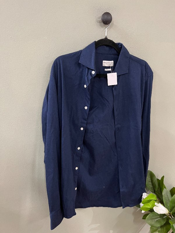 Bruun og stengade Blá Skyrta