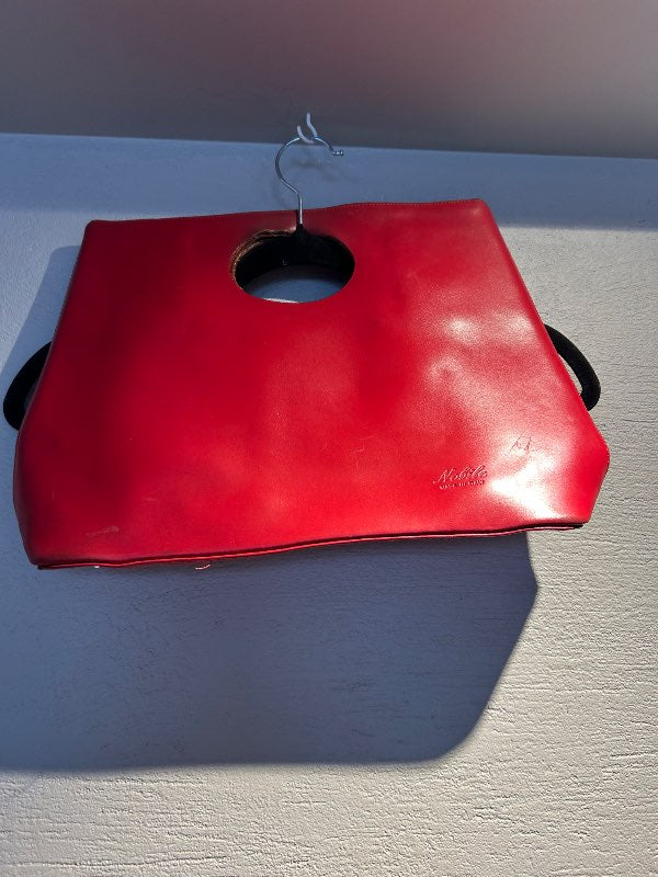 Rauð Ítölsk Leðurtaska Clutch