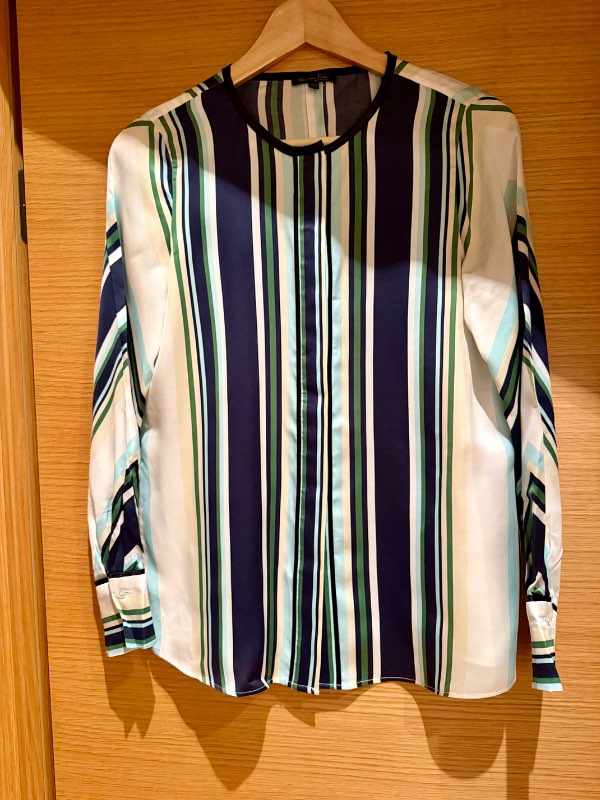 Massimo Dutti skyrta röndótt blá/hvít/ græn