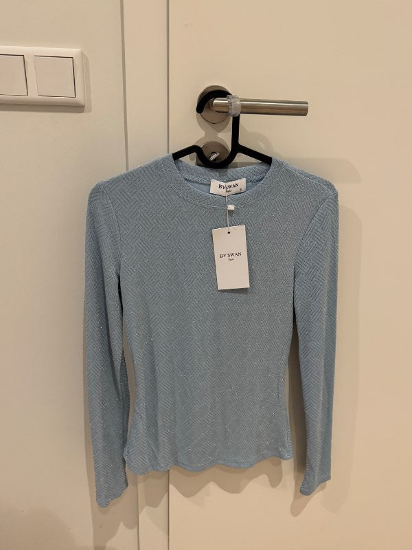 -Blár glimmer síðbolur ónotaður