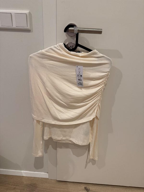 -Cape síðerma bolur hvítur