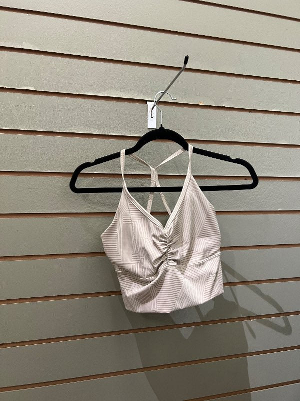 Gymshark íþróttatoppur hvítur/beige mynstraður