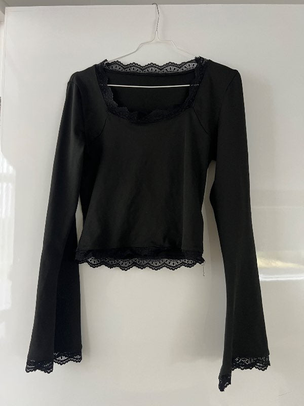 Svartir lace langermabolur