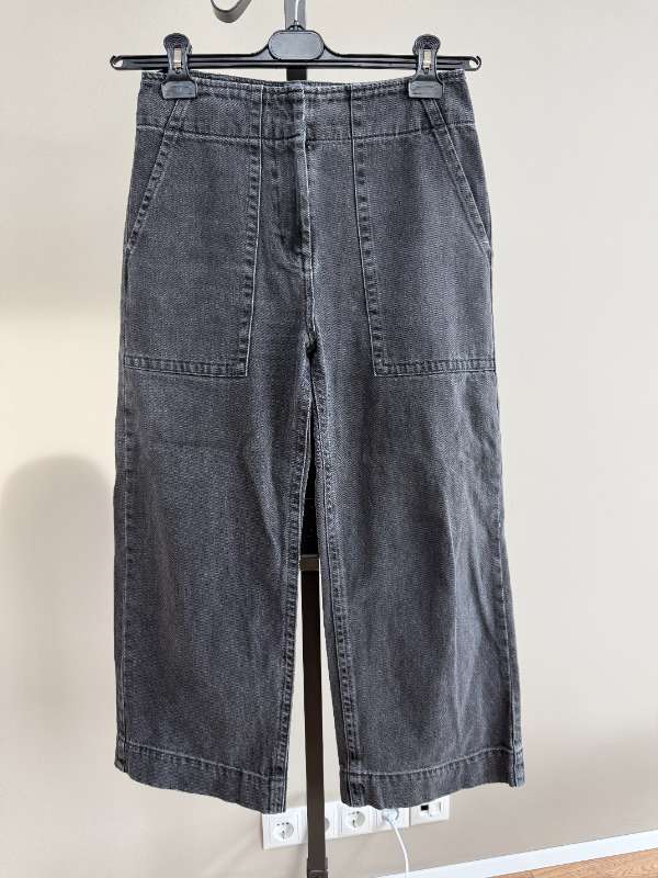 ASOS gráar víðar gallabuxur