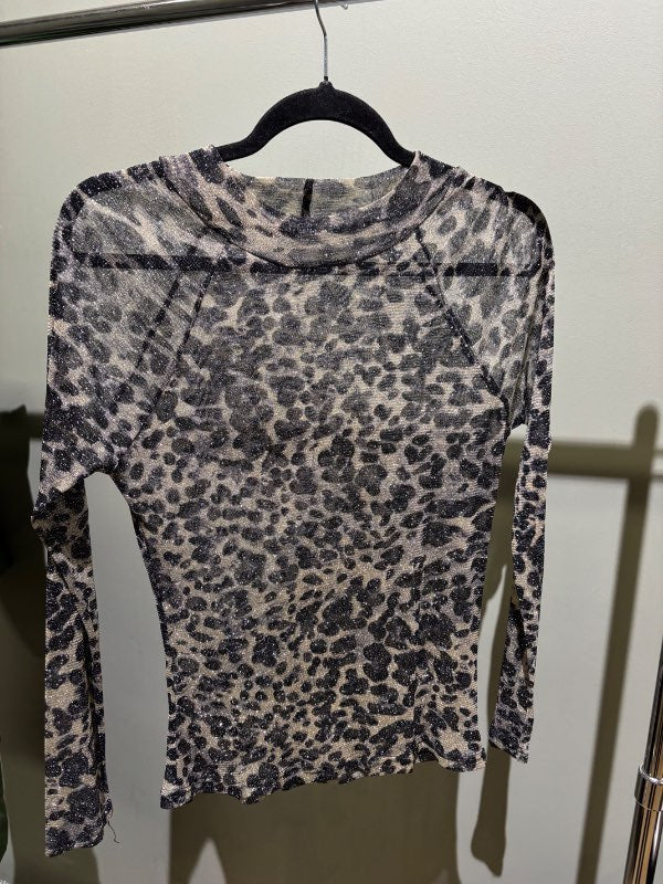 Vintage glimmer mesh bolur leopard