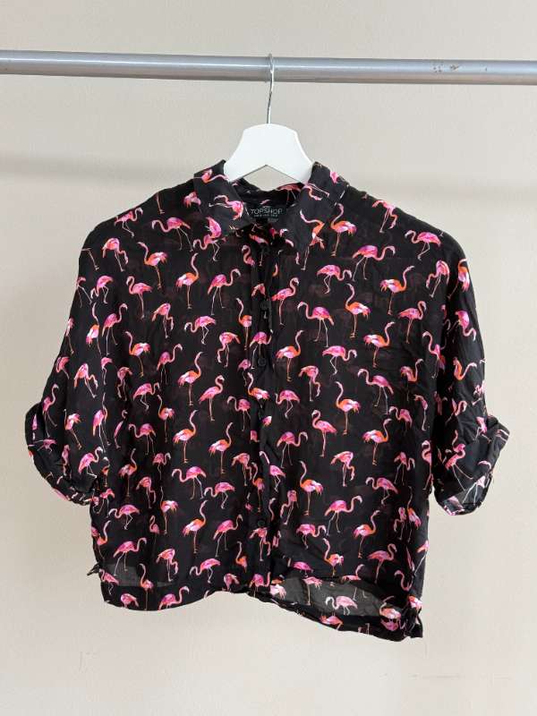 Topshop svartur flamingo bolur