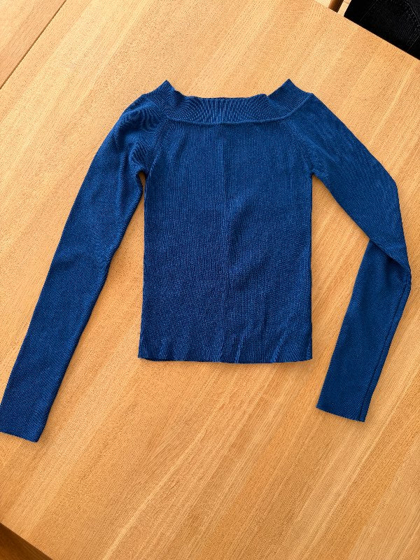 Blá prjónapeysa pull&bear