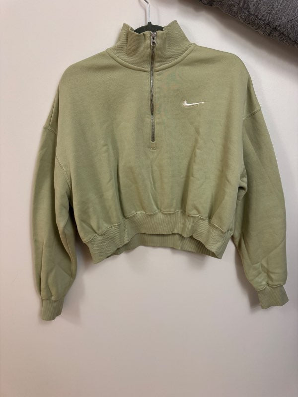 Ljósgræn Nike Zipped Crewneck