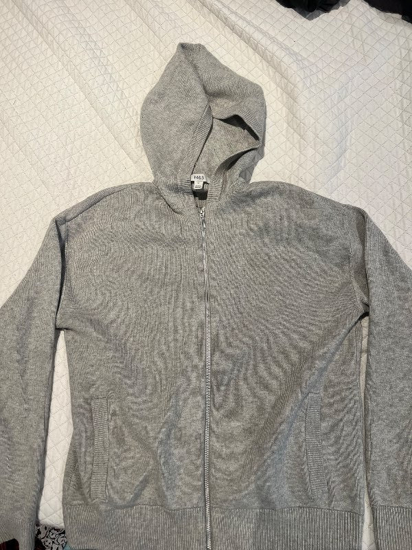 Ribbed zip-up grey