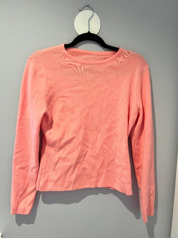 Coral ribbed peysa