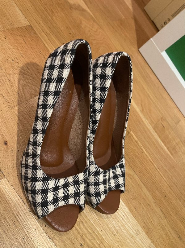 Hælaskór, köflóttar