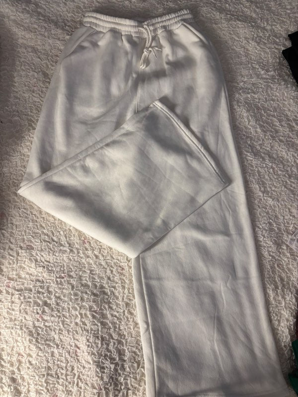 Hvítar joggingbuxur