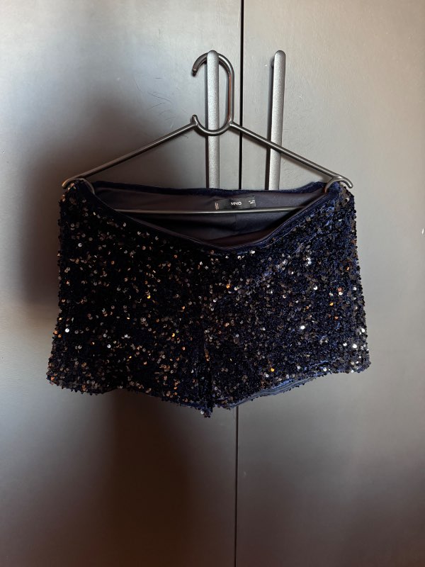 Mango bláar stuttbuxur