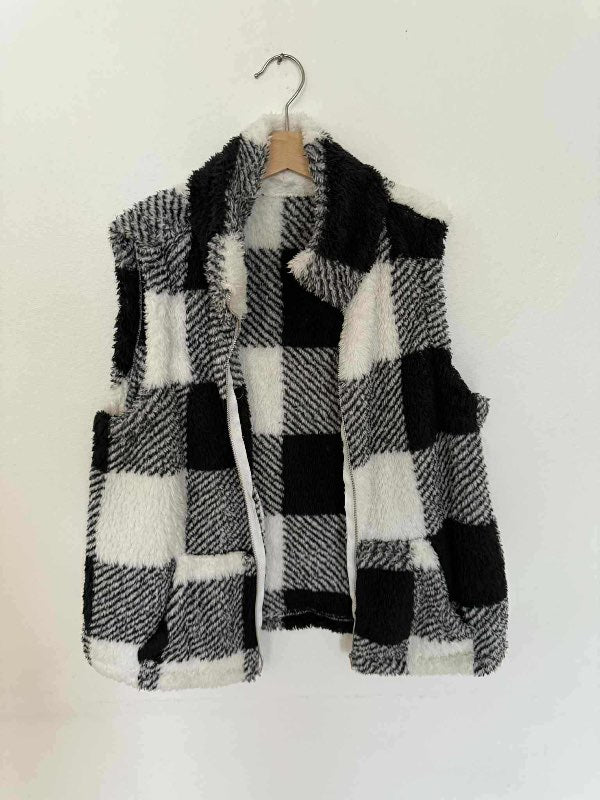 Black and white vest