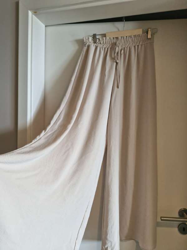 Víðar buxur, beige