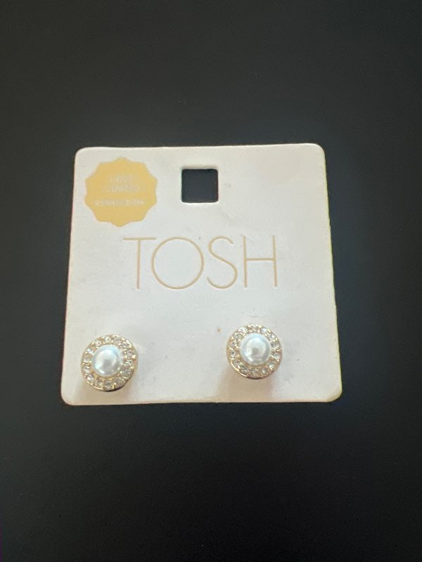 Tosh gullhúðaðir m perlu earrings