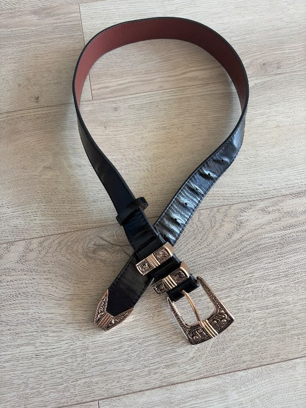 Belti svart og gyllt
