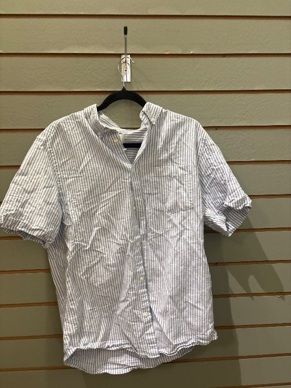 H&m skyrta blá og hvít