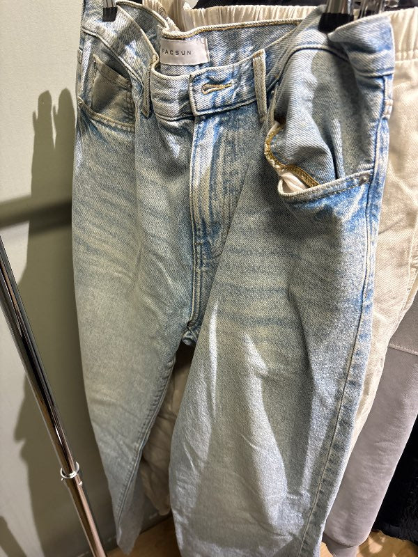 Ljós bláar baggy gallabuxur