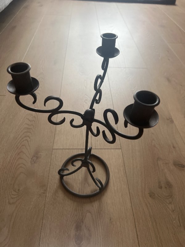 Smíðajárn Kertastjaki 3 arma