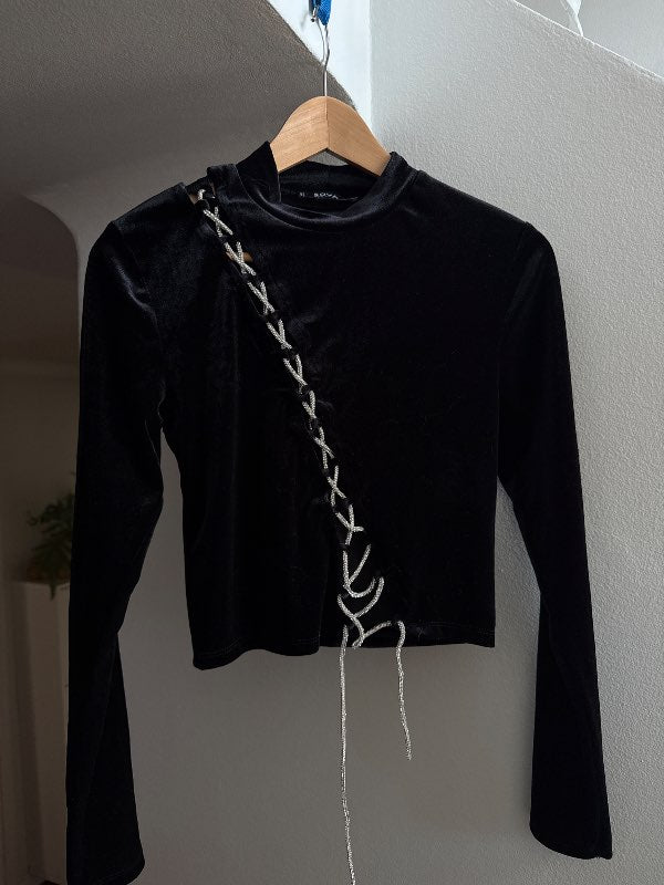 Svart glitter top