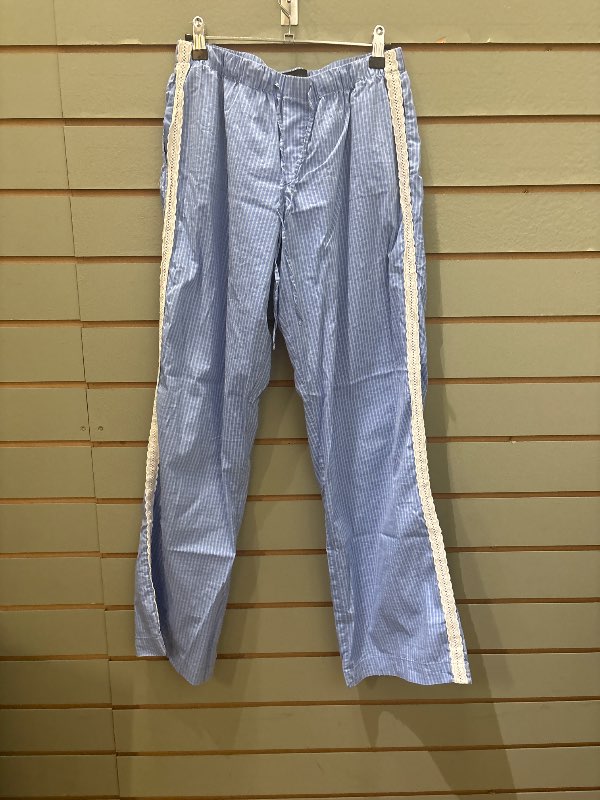 Bláar linen buxur