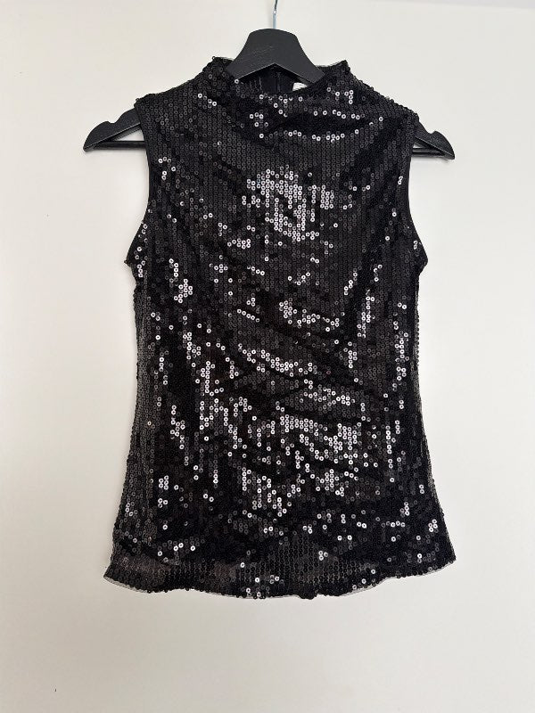 MISSGUIDED pallíettubolur svartur