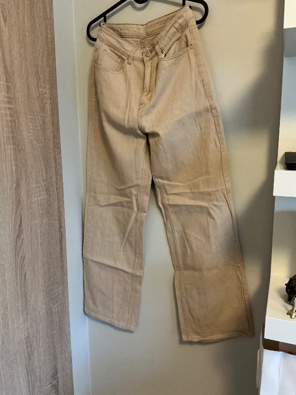 Beige gallabuxur