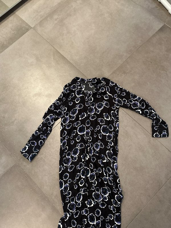 Svartur blóma Kjóll