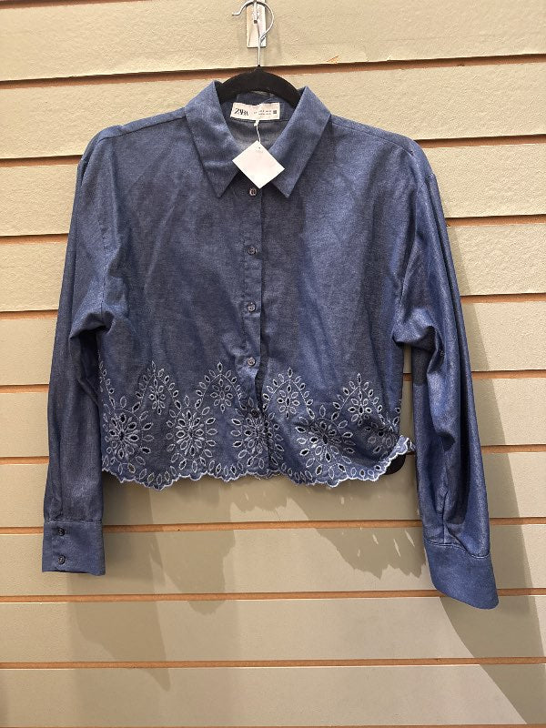 Zara navy blússa
