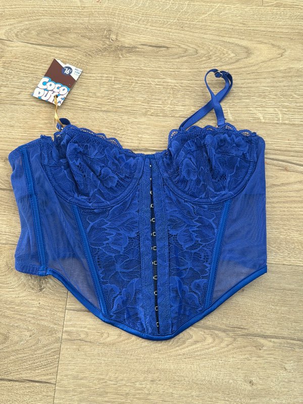 Dökkblár corset bolur