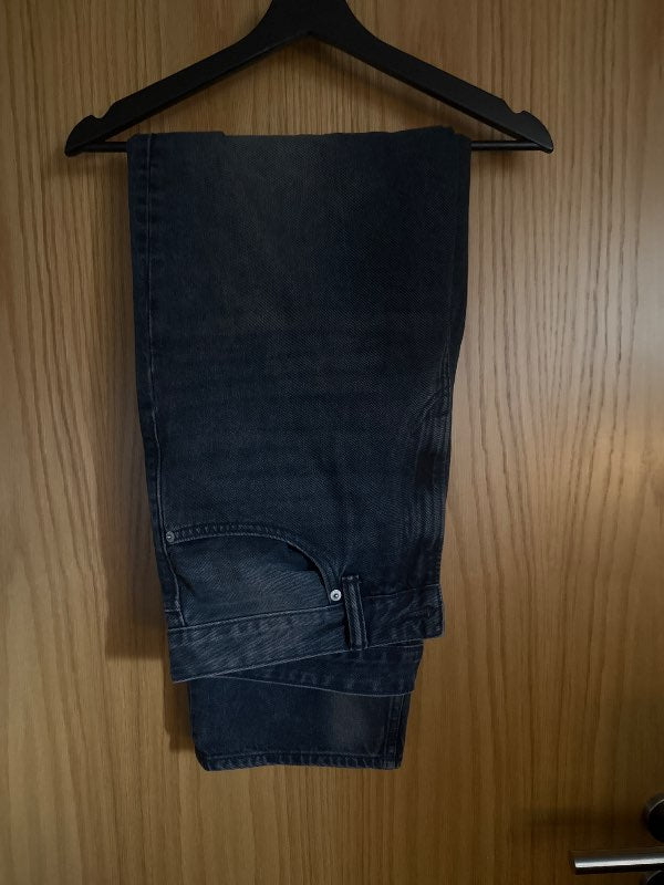 H&M dökkar baggy galla buxur