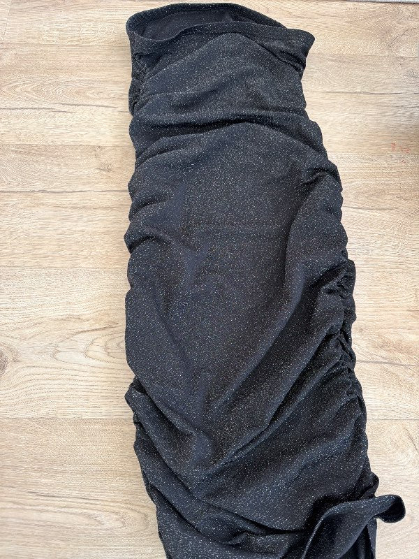 Svartur glimmer midi kjóll