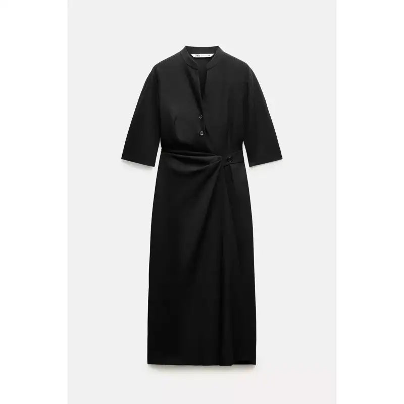 Zara nýr wrapkjóll navy stripe