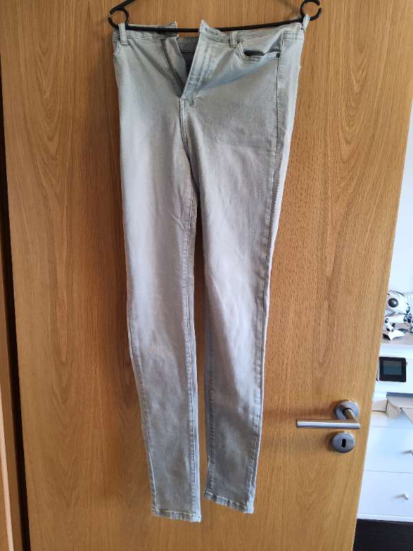 Gallabuxur með stretch, grágrænar- ónotaðar