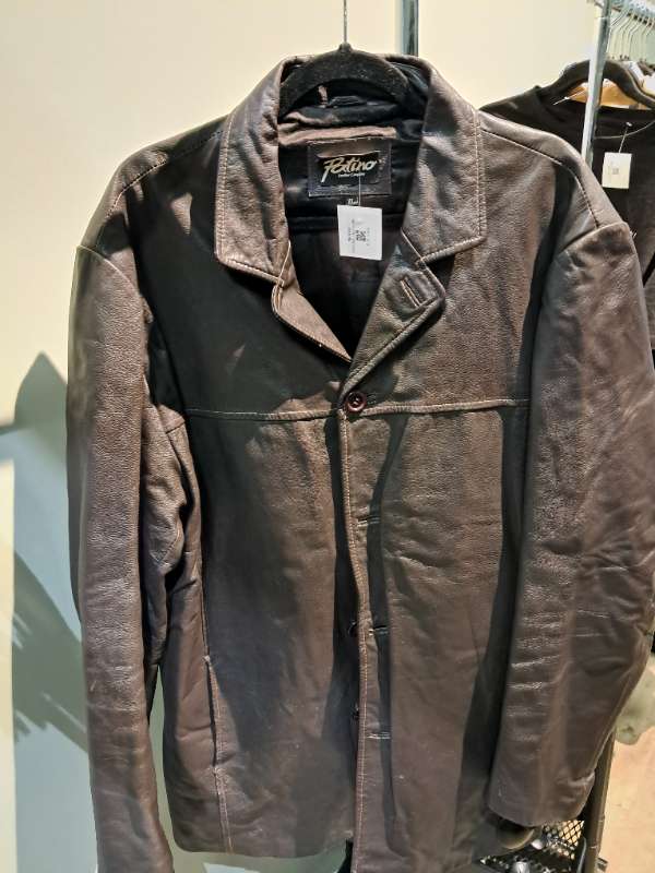 Patino leður brúnn jakki XL