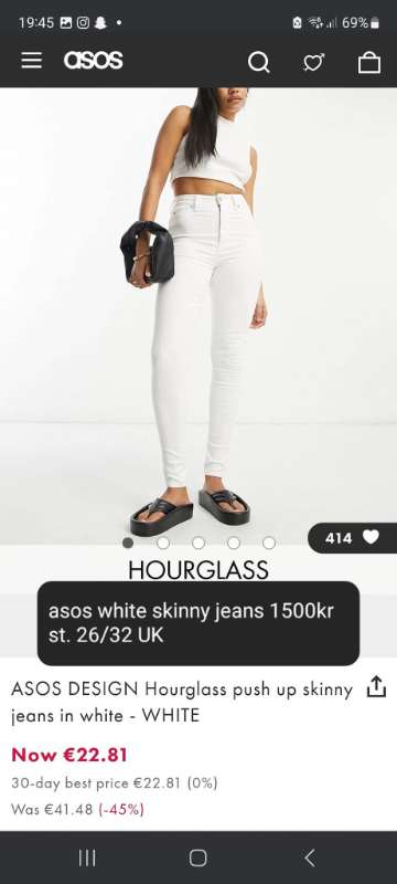 ASOS skinny jeans white